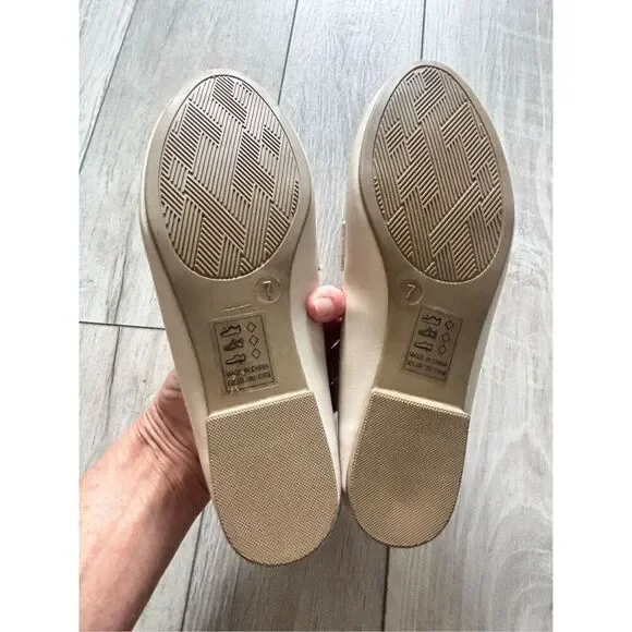 Cupid stone/cream slip on flat penny loafers size 7 - Picture 7 of 10